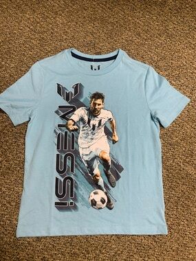 Messi Light Blue Graphic Soccer Tee - Boys